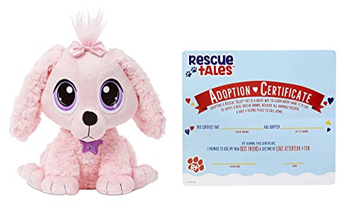 Little Tikes Rescue Tales Mascotas en Adopción Poodle Rosa - Juguete Interactivo, Tierno, De Felpa, con Movimiento y Sonidos - Incluye Caseta para Perros, Collar, Placa y Más - Coleccionable - 3+ Años