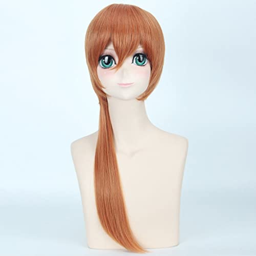 Long Long STRAIG Wig Temperatura Fibra Mujeres for EL Partido Halloween Anime Cosplay Lolita Naranja Pelucas sintéticas