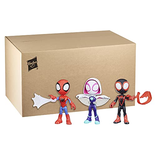 Marvel Spidey and His Amazing Friends - Set de 3 Figuras de 10 cm - Incluye 3 Accesorios - A Partir de 3 años