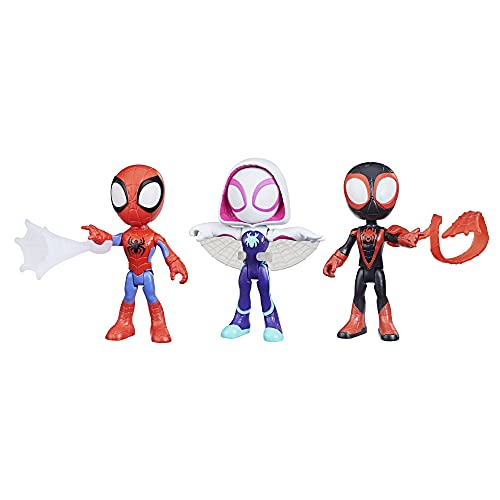 Marvel Spidey and His Amazing Friends - Set de 3 Figuras de 10 cm - Incluye 3 Accesorios - A Partir de 3 años