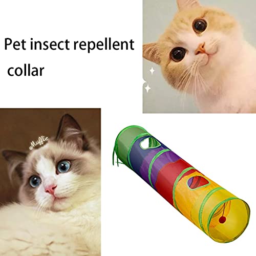 MeterBew1147 Cat Channel Plegable Rainbow Puzzle Toy 2 Agujeros Cat Tunnel Interactive Play Ball Productos para Mascotas Juguete para Gatos - Multicolor