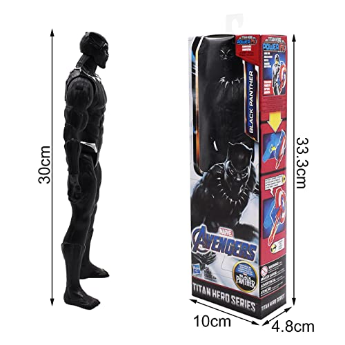 Miotlsy Figura de acción Coleccionable, Figura de acción de Pantera Negra de 30 cm Black Panther Figura Titan Hero para niños de 4 años en adelante