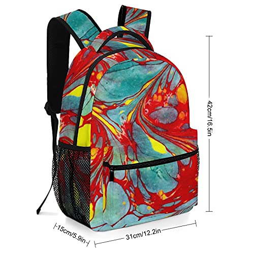 Mochila escolar para niños y niñas, bolsa de guardería, bolsa de viaje para guardería, con clip para el pecho, diseño de zorros y hojas, White-absyract Marble Stripes11, Talla única