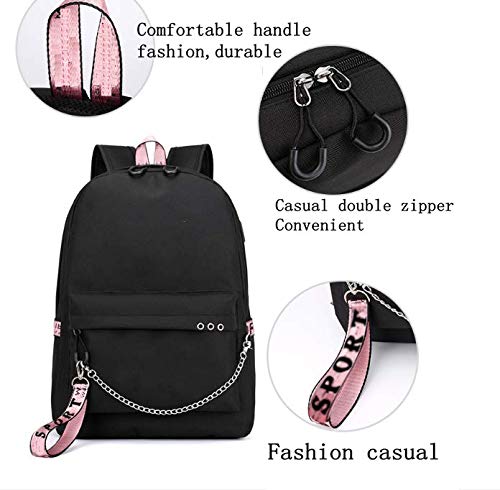 MUATE Anime Death Note USB Mochila con Estampado Mochilas Adolescentes Niños Niños Mochilas Escolares Mochilas Escolares para Niños De Dibujos Animados