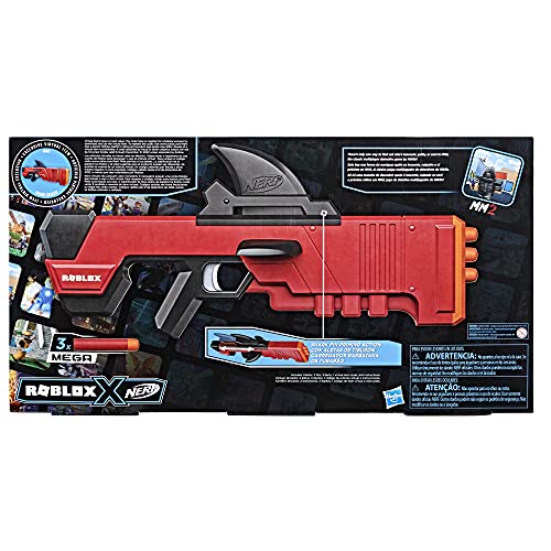 Nerf Roblox MM2 Shark Seeker Dart Blaster Shark Fin Action 3 Mega Dardos Código para activar el artículo Virtual en el Juego F2489EU4