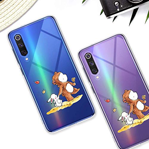 Oihxse Compatible con Huawei Honor 9X/9X Pro Silicona Funda Transparente Gel TPU Flexible Protectora Carcasa Dibujos Elefante Patrón Ultra Thin Estuche Cover Case(D3)