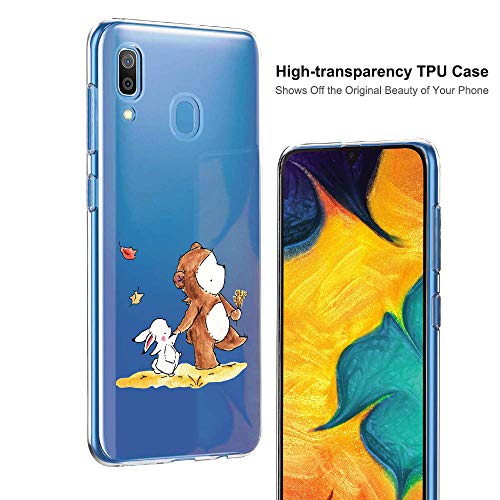 Oihxse Compatible con Samsung Galaxy A01 Silicona Funda Transparente Gel TPU Flexible Protectora Carcasa Dibujos Elefante Patrón Ultra Thin Estuche Cover Case(D3)