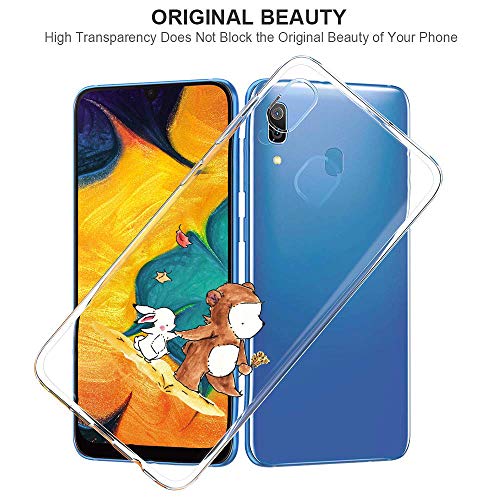 Oihxse Compatible con Samsung Galaxy A01 Silicona Funda Transparente Gel TPU Flexible Protectora Carcasa Dibujos Elefante Patrón Ultra Thin Estuche Cover Case(D3)