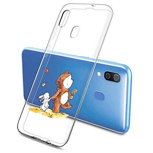 Oihxse Compatible con Samsung Galaxy A01 Silicona Funda Transparente Gel TPU Flexible Protectora Carcasa Dibujos Elefante Patrón Ultra Thin Estuche Cover Case(D3)