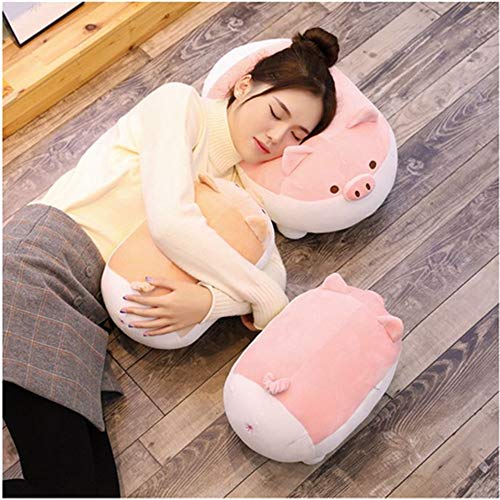 OUKEYI Almohada de peluche de cerdo rosa de peluche para niños y parejas, almohada de felpa de gran abrazo, almohada de peluche para cerdo (