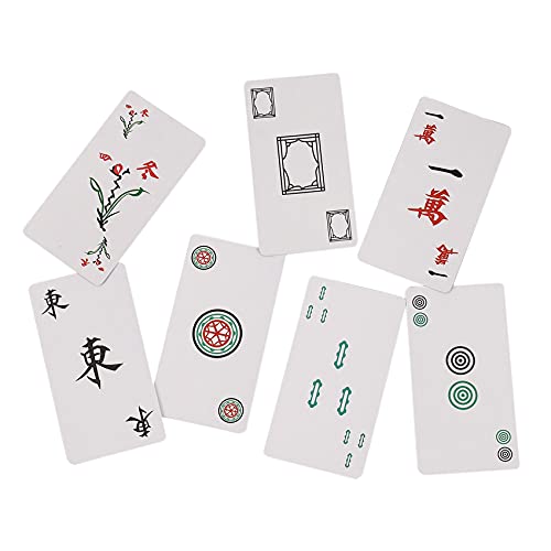 OVBBESS 144 unids/set Mah Jong papel Mahjong chino juego de cartas con 2 piezas dados portátil viaje entretenimiento kit nuevo