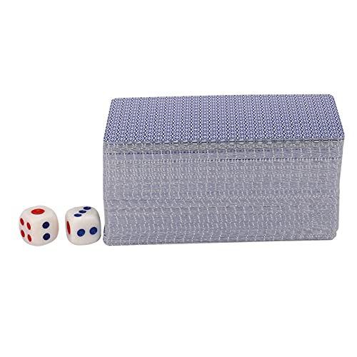 OVBBESS 144 unids/set Mah Jong papel Mahjong chino juego de cartas con 2 piezas dados portátil viaje entretenimiento kit nuevo