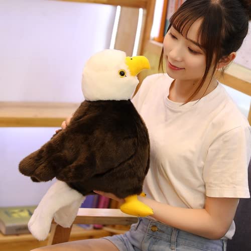 pangcangshu Simulación de bald Eagle Bird Plush Toy New Cute Stuffed & Plush Animals Kids Toys Gift for Children Birthday (A,20CM/7inch)