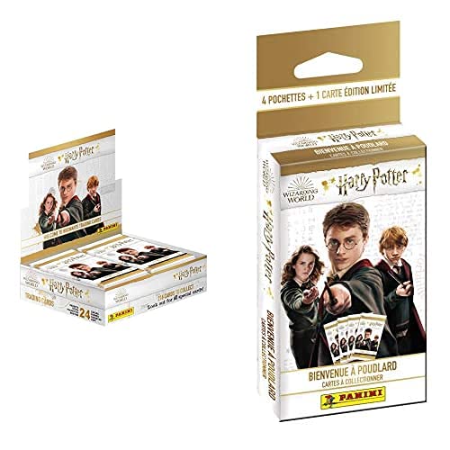 Panini France SA -Harry Potter Saga Tc - Caja De 24 Bolsillos, 004220Box24F+-Harry Potter Tc Bienvenidos A Poudlard Blister 4 Fundas + 1 Tarjeta De Edición Limitada (004220Kbf4)