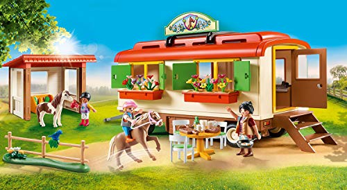 PLAYMOBIL Country 70510 Caravana Campamento de ponis, Juguetes para niños a partir de 4 años