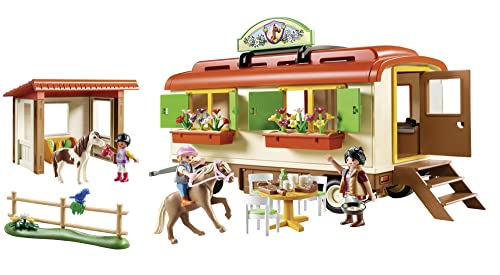 PLAYMOBIL Country 70510 Caravana Campamento de ponis, Juguetes para niños a partir de 4 años