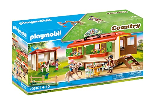 PLAYMOBIL Country 70510 Caravana Campamento de ponis, Juguetes para niños a partir de 4 años