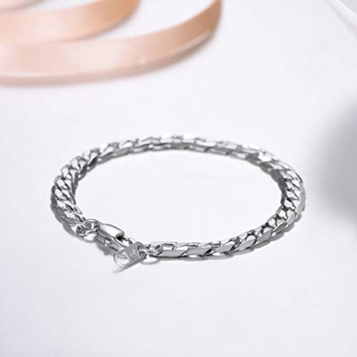 PROSTEEL 6mm Pulsera Hombre Mujer de Cadena Cubana de Acero Inoxidable 19cm Pulsera Eslabones Cubanos