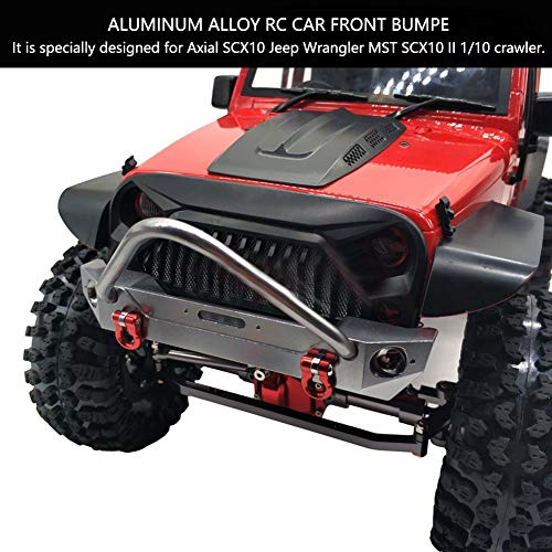 RC Coche Parachoques Delantero, Parachoques Delantero de Aleación de Aluminio para SCX10 Jeep Wrangler 1/10 Control Remoto Crawler Car Accesorio Partes