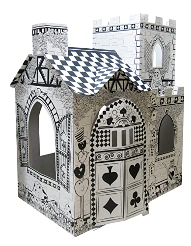 Ricco Casa de juegos de cartón 3D para manualidades para colorear y jugar fingido (Castle House)