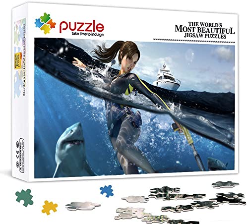 Rompecabezas De 1000 Piezas para Adultos Rompecabezas De Madera para Adultos Videojuego Tomb Raider Póster Puzzle para Adultos para Adultos Y Niños A Partir De 8 Años