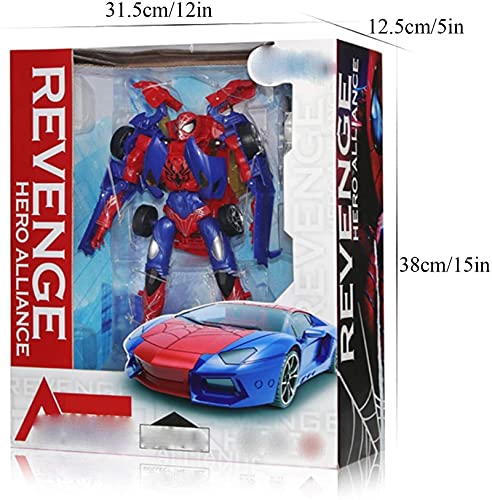 siyushop Spiderman Manual Deformation Coche Juguete Autobots Robot Modelo Modelo Niños Niños Regalo Figuras De Acción, Rojo