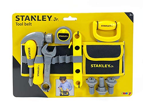 Smoby- Stanley – Cinturón de Herramientas – Correa Ajustable – 14 Accesorios, Color Negro (7/360123)