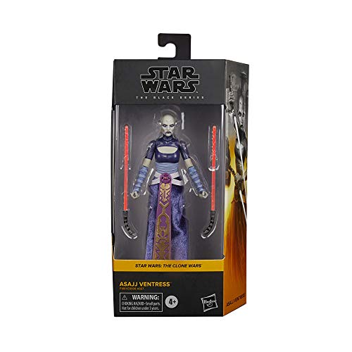 Star Wars Black Series Asajj Ventress Toy 6 Pulgadas Escala The Clone Wars Figura de acción Coleccionable, Juguetes para niños a Partir de 4 años, Color (Hasbro F1861)