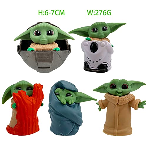 Tomicy Juego de 5 minifiguras temáticas de Star Wars con forma de animal creativo, juego de tartas para fiesta de cumpleaños, decoración para tartas, suministros para figuras temáticas de anime