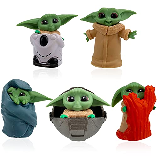 Tomicy Juego de 5 minifiguras temáticas de Star Wars con forma de animal creativo, juego de tartas para fiesta de cumpleaños, decoración para tartas, suministros para figuras temáticas de anime