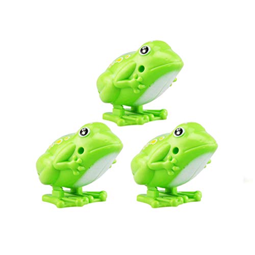 Toyvian 5 Piezas de Ranas Verdes de Cuerda Ranas Saltarinas Juguetes Divertidos Juguetes Clásicos de Relojería para Niños