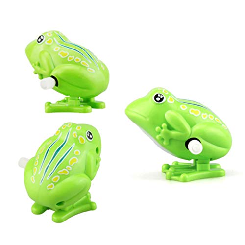 Toyvian 5 Piezas de Ranas Verdes de Cuerda Ranas Saltarinas Juguetes Divertidos Juguetes Clásicos de Relojería para Niños