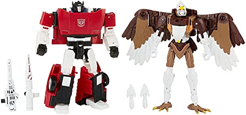 TRANSFORMERS Toys Generations Kingdom Battle Across Time Collection Deluxe Class WFC-K42 Sideswipe & Maximal Skywarp, Edad 8 y más, 14 cm