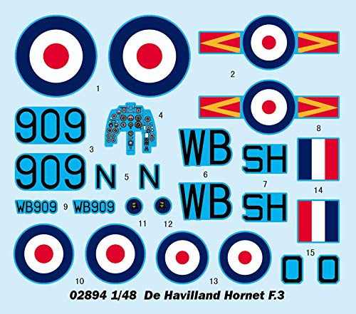 Trumpeter 002894 – 1/48 de Havilland Hornet F3 plástico Maqueta de