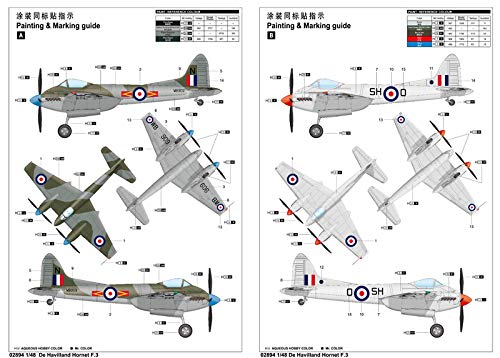 Trumpeter 002894 – 1/48 de Havilland Hornet F3 plástico Maqueta de