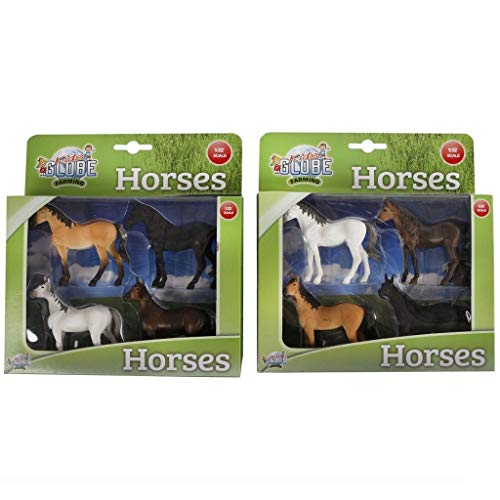 Van Manen Kids Globe Farming 570199 - Juego de Caballos (4 Modelos Surtidos, Escala 1:32)