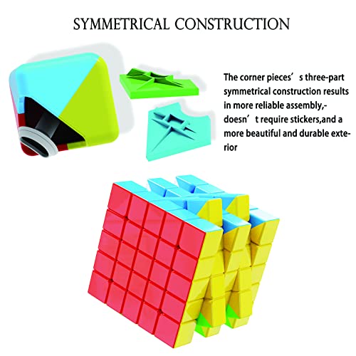 Vdealen Cubo de Velocidad 5x5 Profesional Cubo Mágico Cubo-Liso Rompecabezas Juguetes Cubo Juego