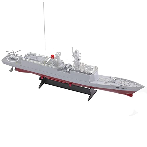 Warez Barco teledirigido de guerra destructor | Super-gran mando a distancia eléctrico, 1:115, 6,8 km/h, 2,4 GHz, modelo de barco militar para niños y adultos HT-3831