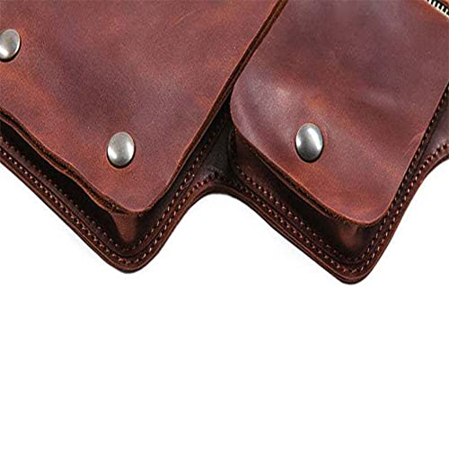 XINIAN Bolso de Ropa del cinturón de Cuero, Renacimiento Medieval Adulto Vikingo Caballero Pirate Cosplay Pestidor de Cuero Ajustable Remache Crossbody Bolsos de Hombro, Naranja Cosplay, Black