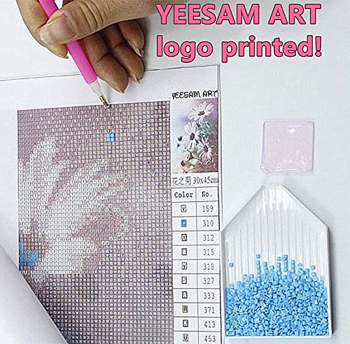 YEESAM ART Big Ben London - Kit de pintura de diamante (30 x 40 cm, 5D, diseño de mosaico, para adultos, niños, principiantes, cristales de punto de cruz, diseño de Navidad, color azul