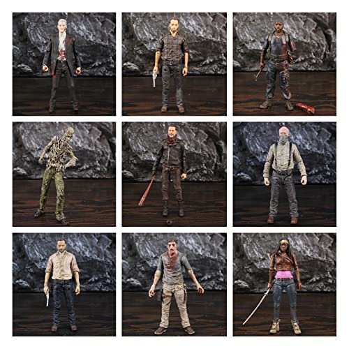 ZJYUUJE Figura de acción Los Muertos vivientes TV 5" Figura de acción Rick Grimes Negan Glenn Michonne Tyreese Maggie Eugene Daryl Dixond Zombie Toys / (Color : 1)