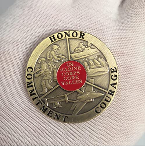 ZKPNV Monedas Conmemorativas Us Army Marine Corps Valores Fundamentales Bronce Compromiso De Valor Y Honor Obsequios Militares De Colección