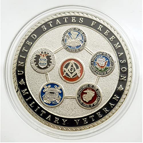 ZKPNV Monedas Conmemorativas Us Army Navy Marines Air Force Coast Guard Veterans Affairs Moneda Freemason Chapado En Plata Coleccionables Militares
