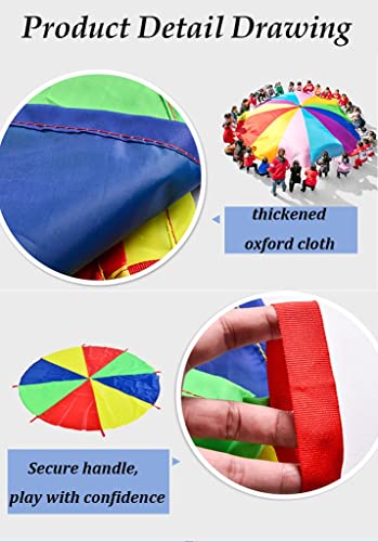 ZYYWX Juguete Paracaídas Niños Jugando con paracaídas, Juegos de Tiendas de campaña for niños Gimnasia Juegos cooperativos y Actividades de Juegos al Aire Libre (Color : Diameter, Size : 6m)