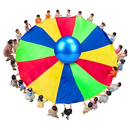 ZYYWX Juguete Paracaídas Niños Jugando con paracaídas, Juegos de Tiendas de campaña for niños Gimnasia Juegos cooperativos y Actividades de Juegos al Aire Libre (Color : Diameter, Size : 6m)