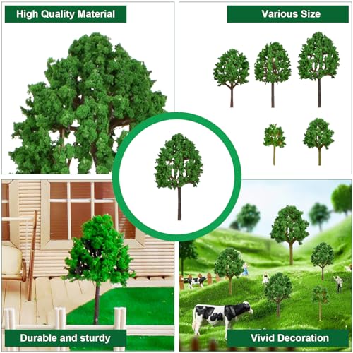 30 piezas Árboles Modelo, 3-14 cm, Árbol de Plástico en Miniatura, Modelo Árbol Diorama, Miniatura Ferrocarril Árboles, Verde Natural, para Hacer Maquetas de Paisajes, Mesa de Arena, 5 Tamaño