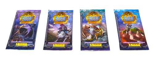 4 x Fantasy Riders Sobres 4 x Juego de Cartas Mixtas. Juego de Cartas coleccionables, 4 Paquetes, resurgir de los Dragones