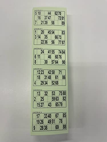 510 Cartones de Bingo para TACHAR (Verde)