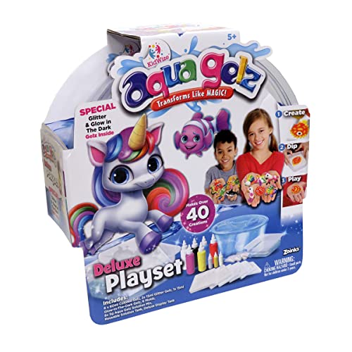 Acuario Deluxe Aqua Gelz en 3D, gel formas para sumergir, creación de figuras, manualidades, actividades creativas, juego para crear figuras en 3D, figuras de agua,animales 3D, personajes blanditos