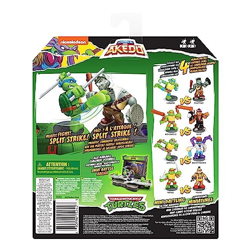 Akedo Turtles Legends of Tortugas Ninja Mutantes Adolescentes. Mini Guerreros de Batalla contra Paquete Raphael Vs Krang, Multicolor, Small (Moose Toys 15245)